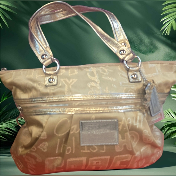 Coach Handbags - Coach Poppy Story Patch Glam. Gold And Khaki EXCELLENT Condition!